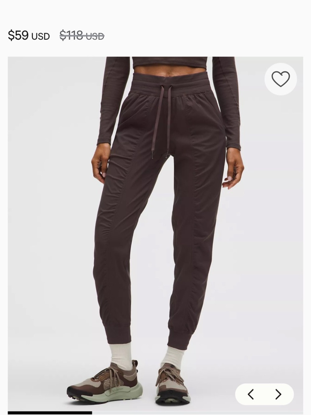 Lululemon Dance Studio Mid-Rise Jogger
Full Length - Sequoia (dark brown/purpl)